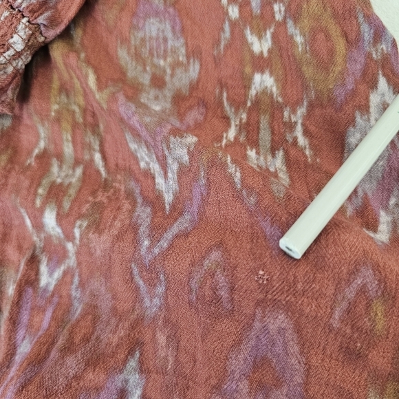 Torrid Terracotta Peasant Top Crepe Tie Waist Boho Long Sleeve Size Large - Picture 12 of 14